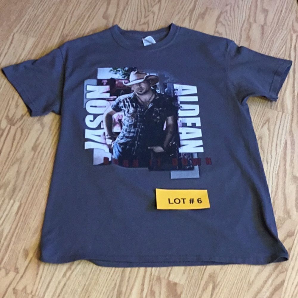 JASON ALDEAN tee 2015 BURN IT DOWN tour, tour cities on back